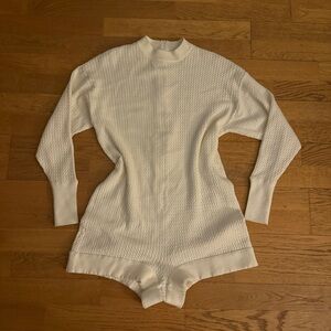 WEWOREWHAT Mock Neck Sweater Romper Small